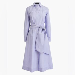 J. Crew Tie Waist Poplin Shirt Dress (NWT)